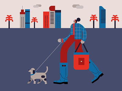Street walk art blogger city design dog dogwalk fashion illustration la losangeles newyork nyc palms plants poster