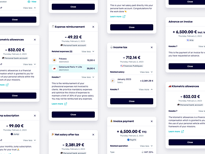 Financial flows details 🔍 app card design detail expense finance fintech interaction interface jump minimal modal product saas salary ui ux