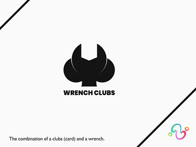 Wrench Clubs Logo automotive brand design brand designer card club clubs gambling garage logo design logo designer logo for sale logo idea logo inspiration logomark logotype machine mechanic poker wrench zzoe iggi