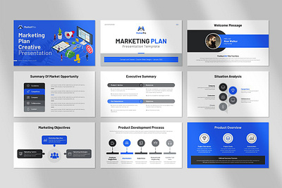 Marketing Plan PPT #2 app branding design graphic design illustration logo typography ui ux vector