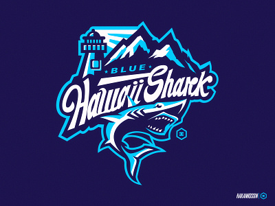 BLUE HAWAII SHARK {FOR SALE} baseball baseballlogo branding brandinglogo brandingsport design forsalelogo gaminglogo graphic design logo nfl shark sharkillustration sharklogo sport sportlogo tournamentlogo