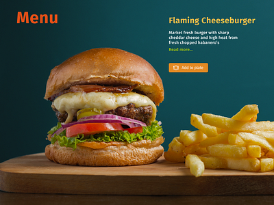 Menu Card - Concept design cheeseburger concept design design figma menu menu card ui
