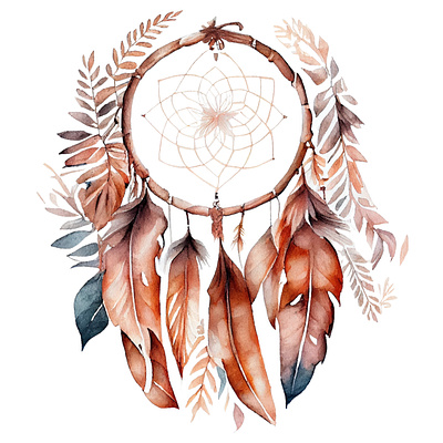 Boho Beauties - Dreams come true boho watercolor branding design dreamcatcher illustration logo