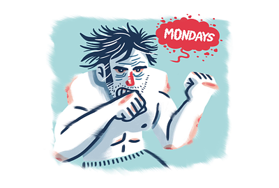Mondays animation bad mood blues fight illustration loop