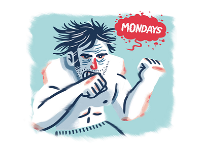 Mondays animation bad mood blues fight illustration loop