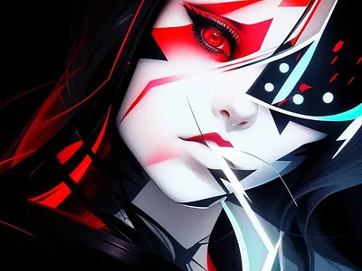 I and AI abstract ai art artificial intelligence artwork generative girl illustration nft stable diffusion