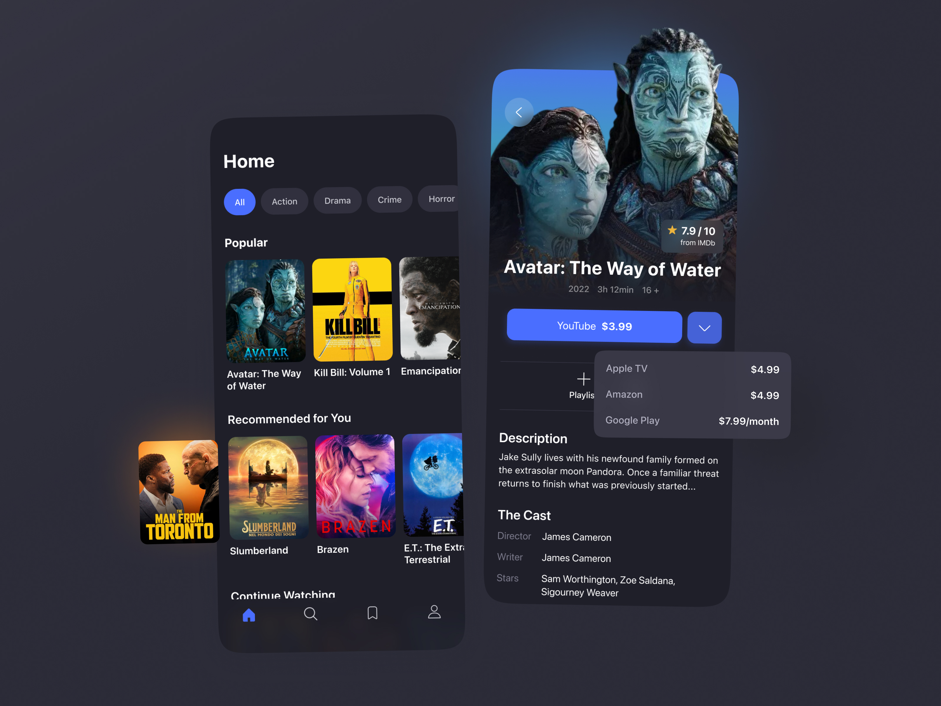 Movie and TV Show catalog app by Emerline Design Team on Dribbble