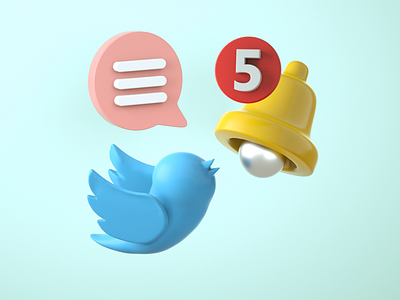 Twitter 3D Animation 3d animation cinema4d design logo twitter