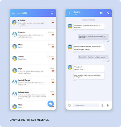 DAILY UI 013 chat dailyui design direct message message ui ux