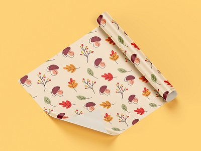 Wrapping design with autumn print adobe illustrator branding design graphic design illustration vector