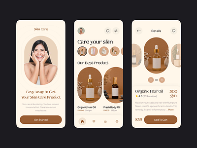 Skin Care Mobile App Design 2023 trant beauty product app clean design cosmetic cream e shop ecommerce ios landing page makeup mobile app online online shop app popular app design product shahinurstk02 shopping skincare store app uiux