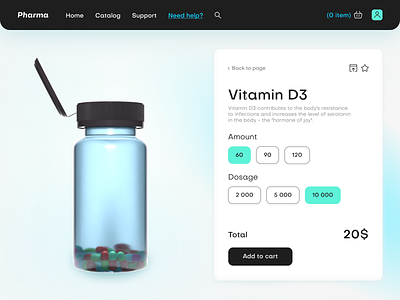 Web | Pharma animated animation cart design desire agency e commerce graphic design healthcare motion motion design motion graphics ordering pharmacy product page site ui user interaction user interface web website
