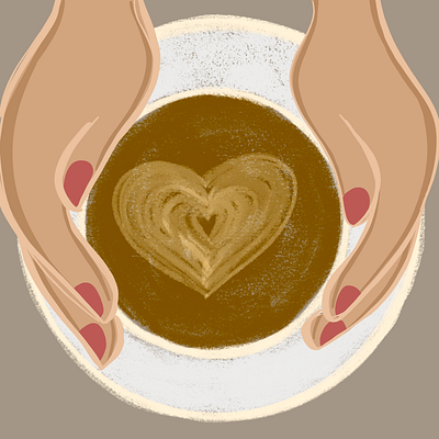 Coffee animation art branding coffee design elegant graphic design heart illustration latte logo ui ux vector