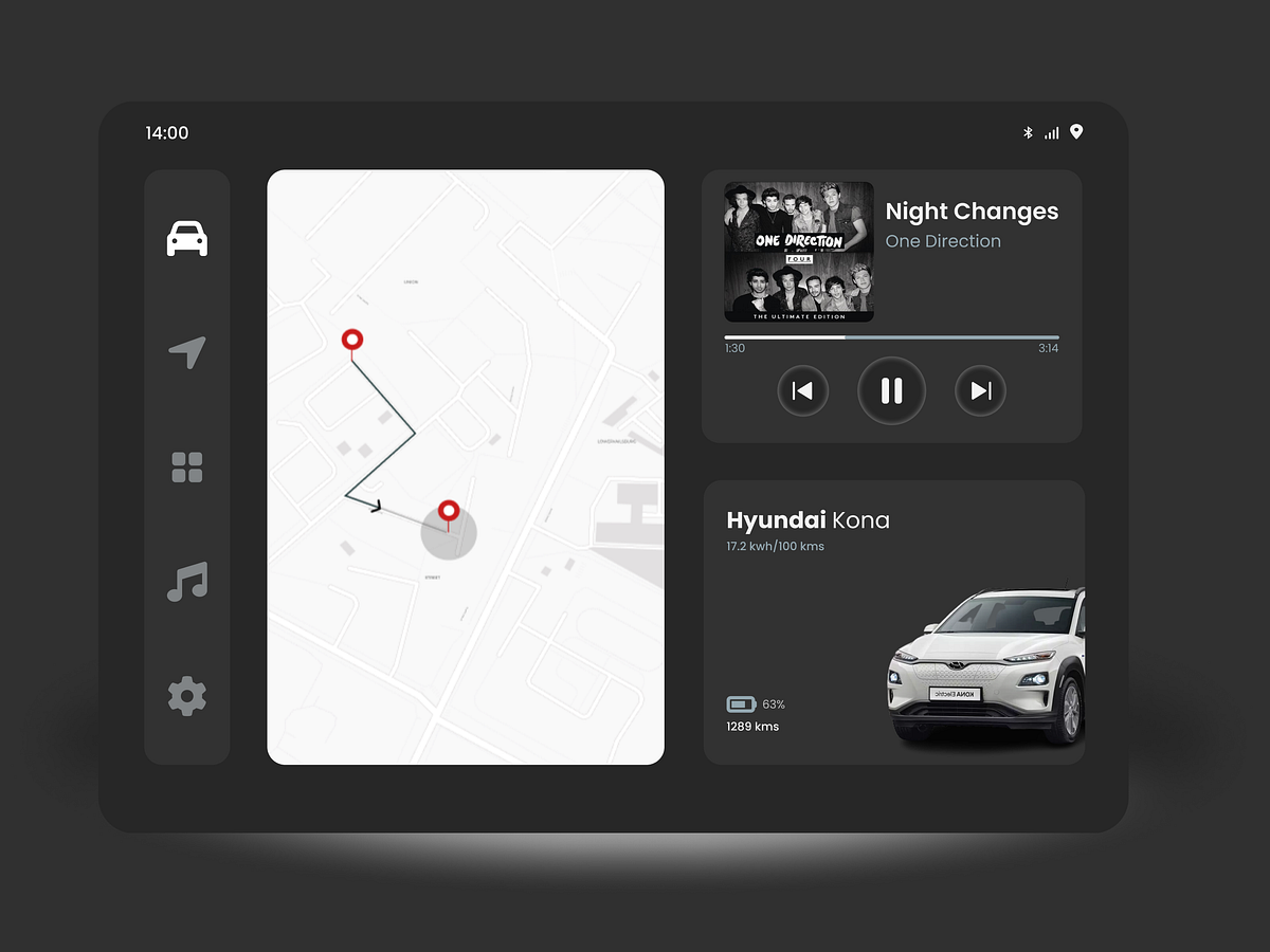 Car Interface UI designs, themes, templates and downloadable graphic