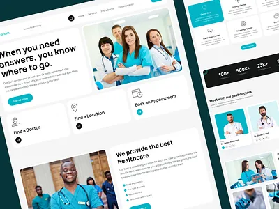 Medical Landing Page: Web Design colorful design design doctor web free ui resource header home page landing page landing page resource medical landing page medical web ui ui resource uihut web design web design ui web page web ui webflow webflow design webflow expert
