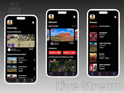 Live Streaming App Design app design app development live streaming live streaming app live streaming app design mobile app design