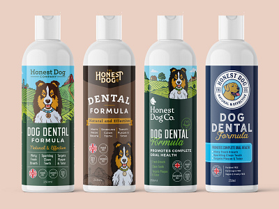 First review for Dog dental care product branding dental care design dog drawing graphic design illustration label organic