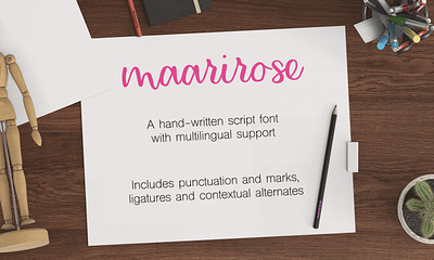 Maarirose font handwriting lettering