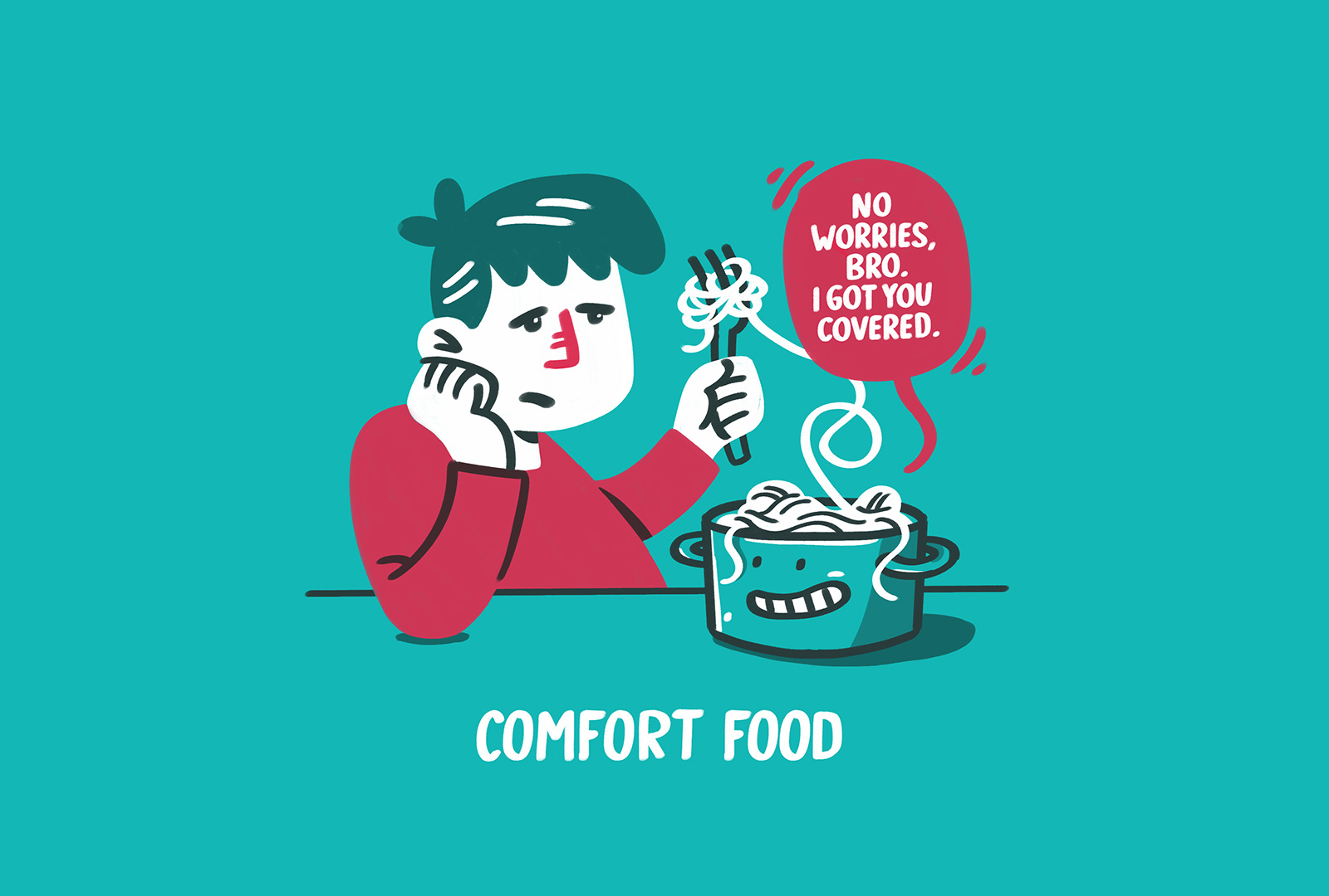 Comfort Food animation drawing funny humor illustration italy pasta process video