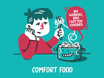 Comfort Food animation drawing funny humor illustration italy pasta process video