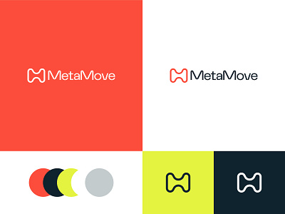 MetaMove - Branding branding curve design graphic design green illustration logo m metamove minimalist moving orange relocation