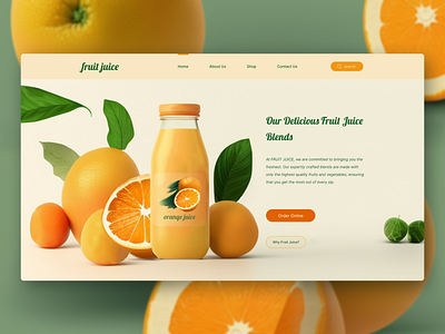 Fruit Juice app design graphic design illustration juice landing web landing design landing page ui ux website