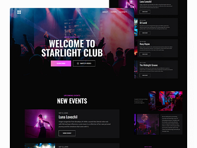 Music Club Landing Page association collective landing page nightclub organization society ui union user interface webdesign website