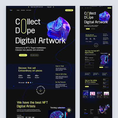 Target - Collect your NFT art branding buy collect crypto design digital artwork graphic design money motion graphics nft non fungible tokens sell ui uidesign webdesign website