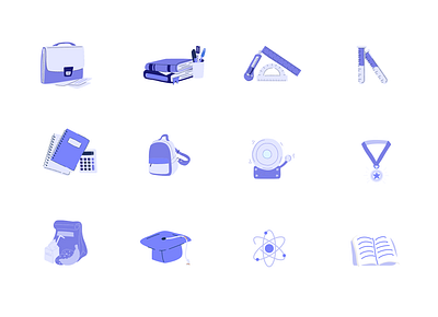 School and College illustrations animation art branding design icon icons illustration school ui design vector