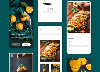 Recipe app app design figma illustration recipe ui