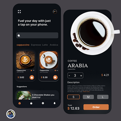 Coffee App 3d adobexd branding design dribble figma graphic design illustration ui