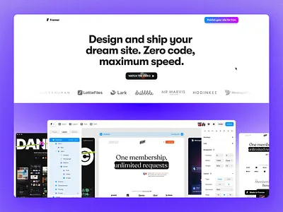 The New Framer.com front page canvas design drag framer freeform front page frontpage no code web design