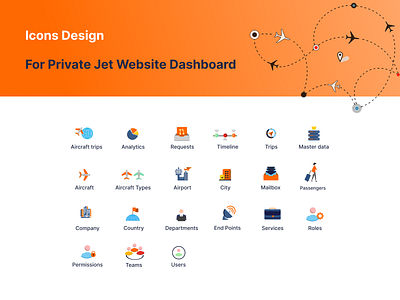 Icon Design branding flying icons logo private jet redesign