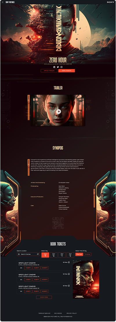 Movie Website Concept ai graphic design midjourneyai web design