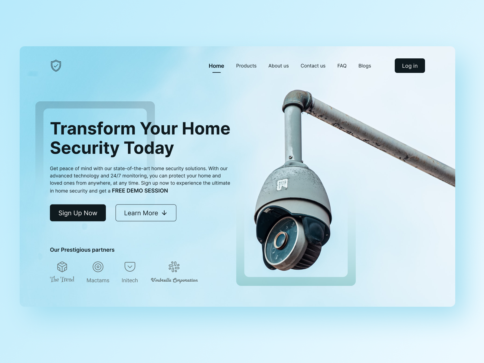 Landing page for home security solutions. by Ajinkya Patwardhan on Dribbble 