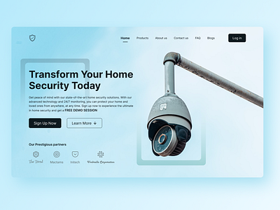 Landing page for home security solutions. app design design home security solutions landing page security security landing page ui web design website