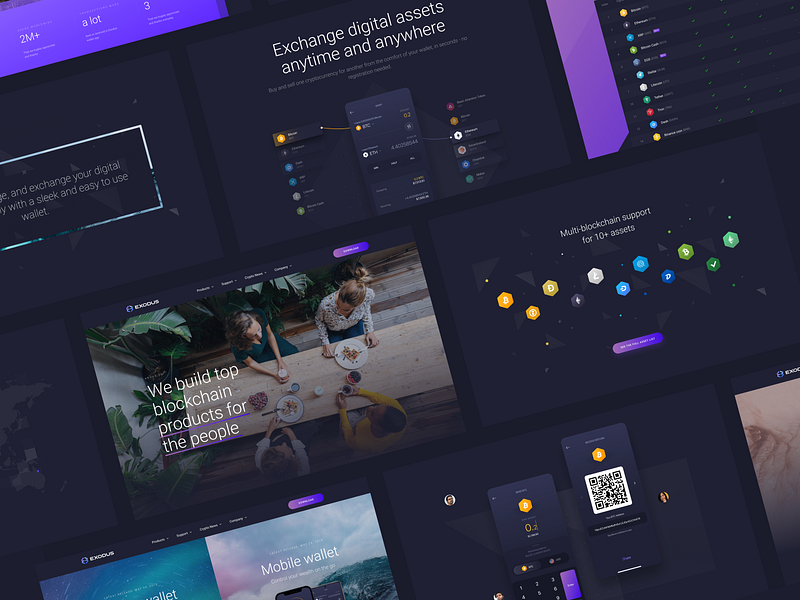 Exodus website case study VI behance bitcoin blockchain case study crypto ethereum icon ui ux web web3 webdesign website xrp