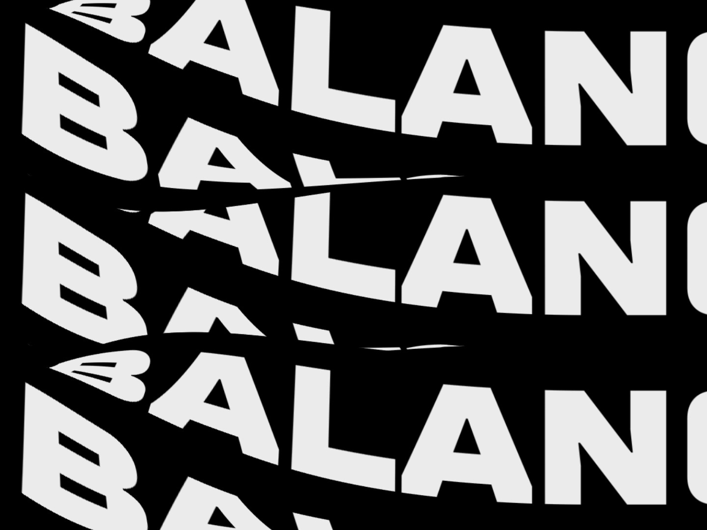 Balance 3d animation balance branding graphic design illusion kinetic rokac type typography