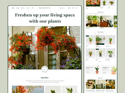 Plant shop website design design landing page plant shop plant shop web design ui web design website design