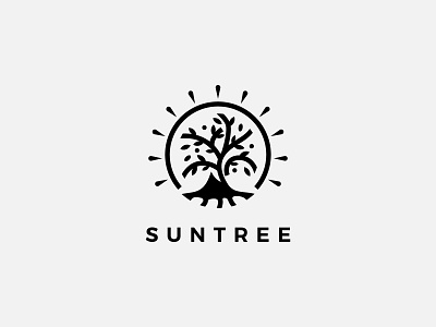 Sun Tree Logo logo logo design mark minimalist nature simple sun tree