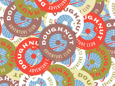 Doughnut Adventure Club adventure badge design doughnuts illustration logo sticker sticker design