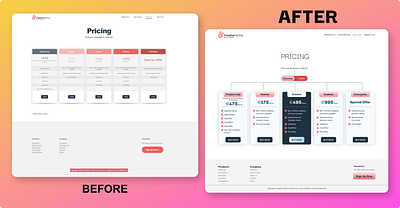 Fancy Pricing page redesign design ui ux