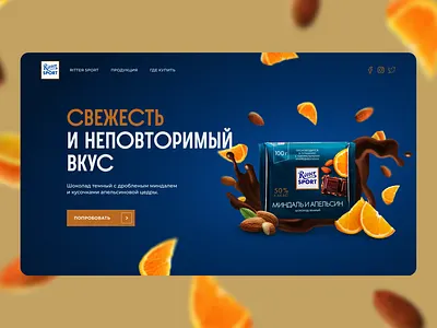 Ritter Sport landing page animation branding chocolate figma illustration landingpage photoshop ui ux