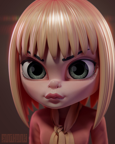 FakePerson001 - Stylized Portrait 3d 3dart b3d blender blender3d character digitalart portrait render sculpt sculpting stylized