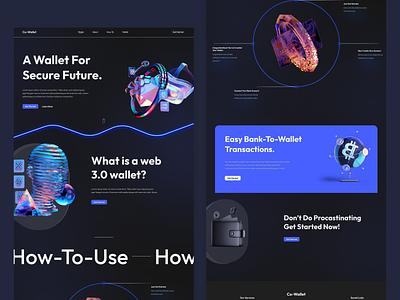 Web 3.0 Cryptocurrency Wallet crypto cryptocurrency design finance future futuristic website illustration landing page meta verse online wallet startup ui ui ux ux wallet web web 3.0 web design web3 webdesign