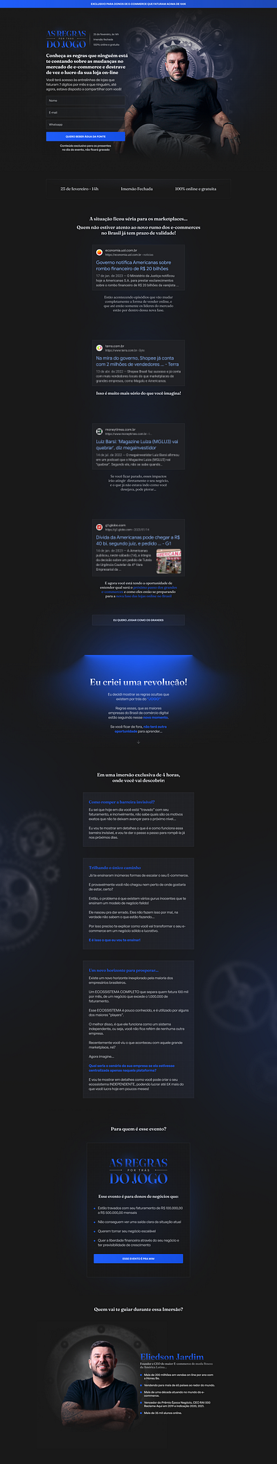 Página de Captura - As Regras por Trás do Jogo branding branding identity graphic design landing page landingpage logo marketing design product design ui ux web design webdesign website