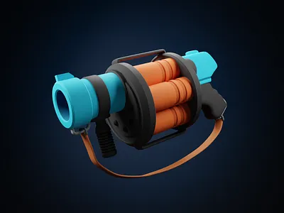 Gun 02 3d 3d art art blender blender3d c4d creative cute design game gaming graphic design gun isometric logo low poly ui weapons