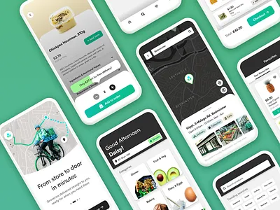 Hippi: On-demand Grocery Delivery app branding design ui ux