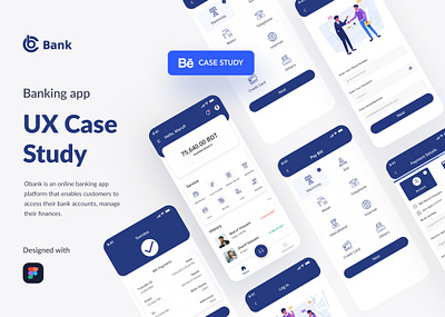 Online Banking App Case Study app app design banking app design landing page mobile app shahnajparvin77 ui ui design uiux user interface design