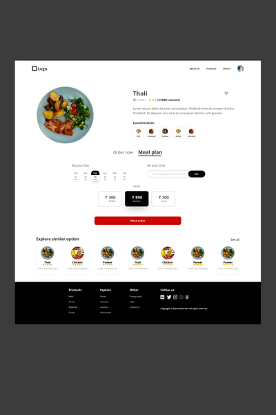 Meal plan design for a food-delivering app design figma food meal plan mobile app online order ui ui design uiinspiration ux web application website